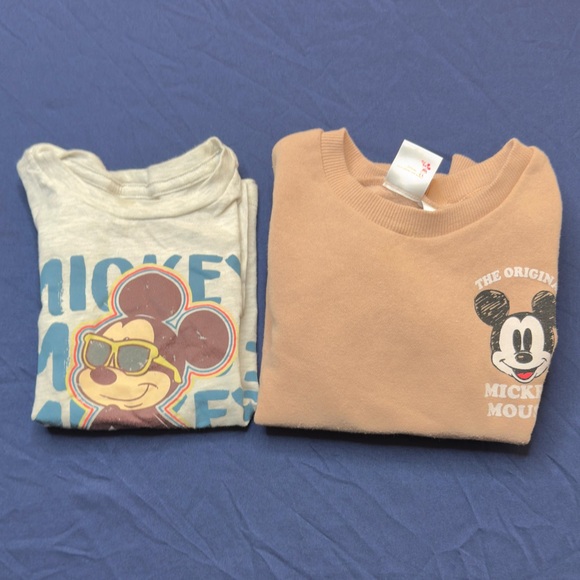 2 (two) Disney Mickey Mouse Cream Sweatshirt and shirt - Picture 5 of 6